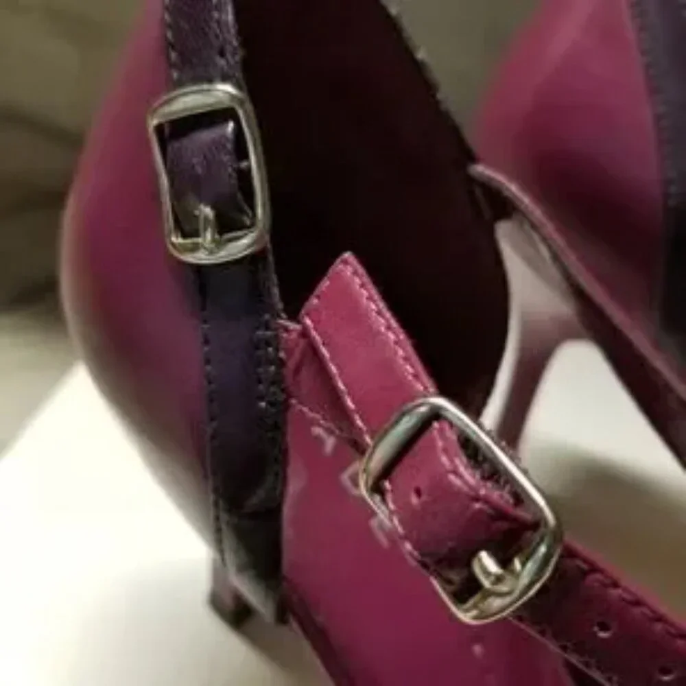Women’s Parade Purple Pointed-Toe Heels with Ankle Strap